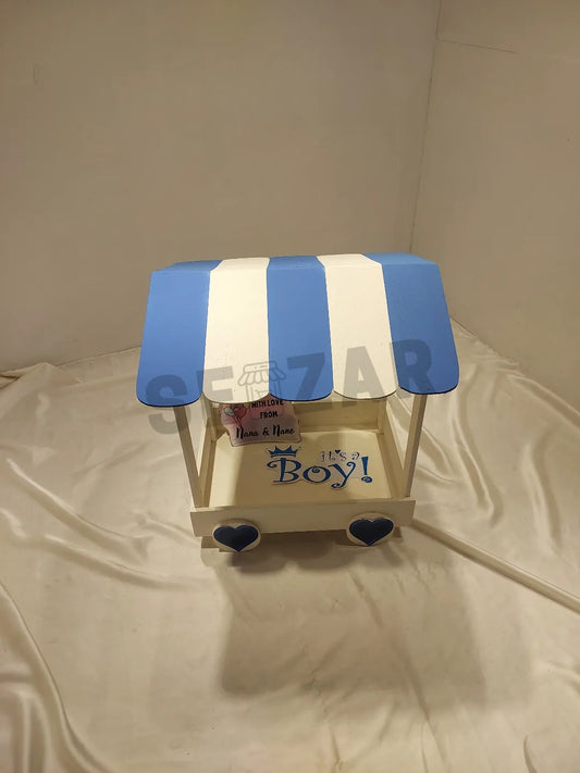 Blue Baby Announcement Gift Cart