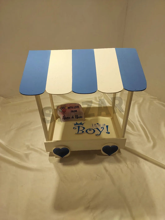 Blue Baby Announcement Gift Cart