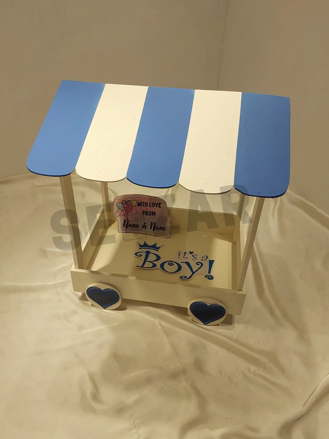 Blue Baby Announcement Gift Cart