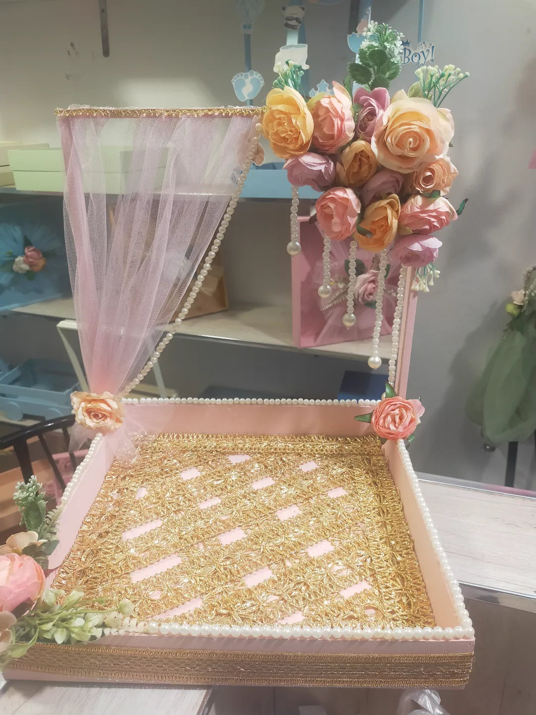 Handmade Wedding Floral Gift Tray