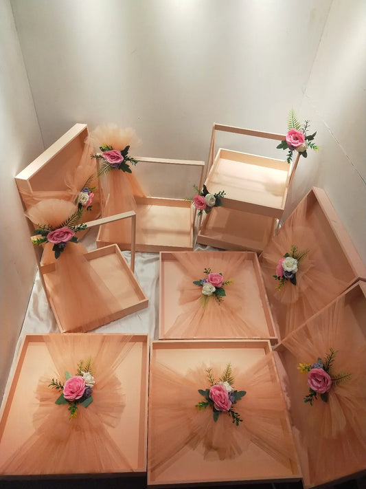 Wedding Gift Trays Set with 2 Tier Rack