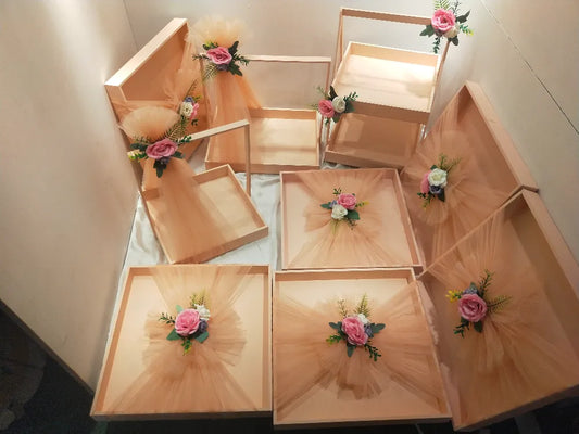 Wedding Gift Trays Set with 2 Tier Rack