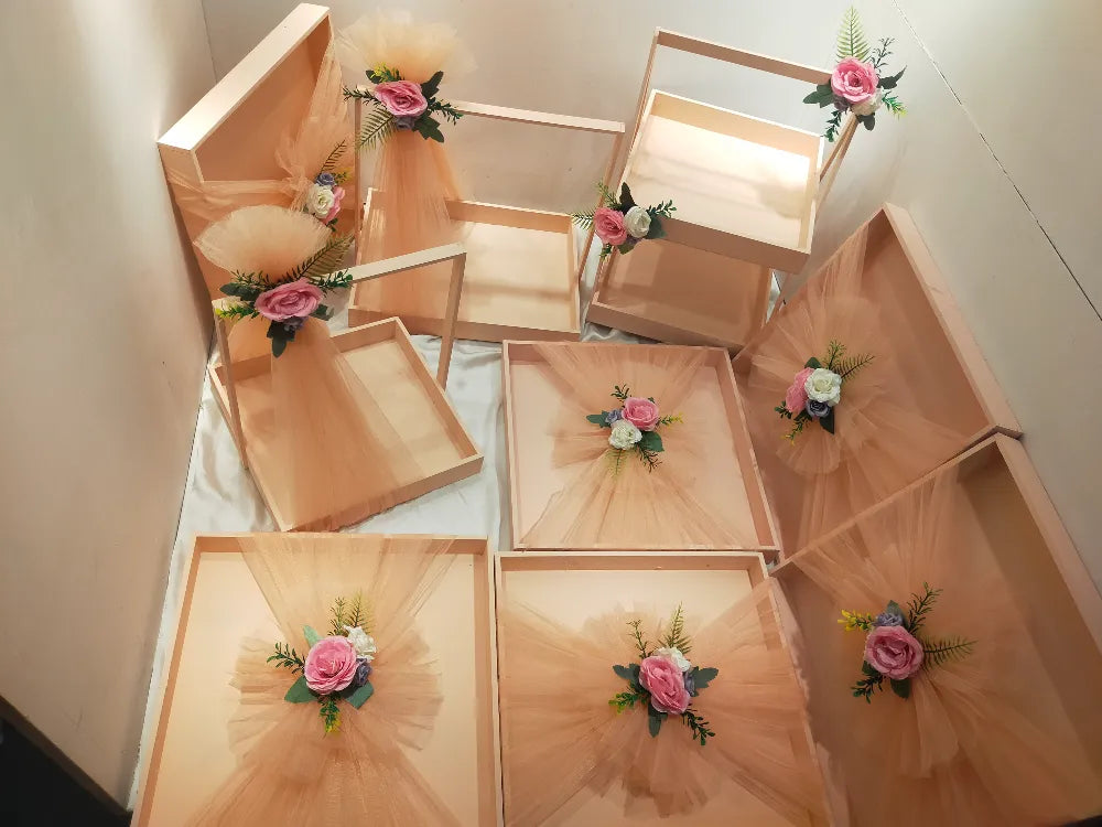 Wedding Gift Trays Set with 2 Tier Rack
