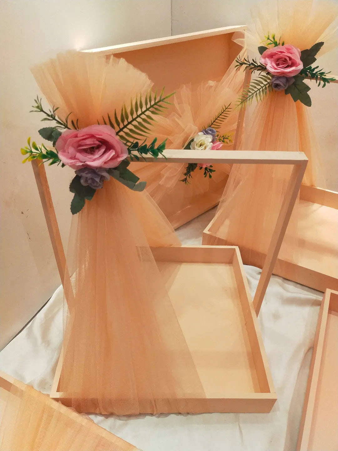 Wedding Gift Trays Set with 2 Tier Rack